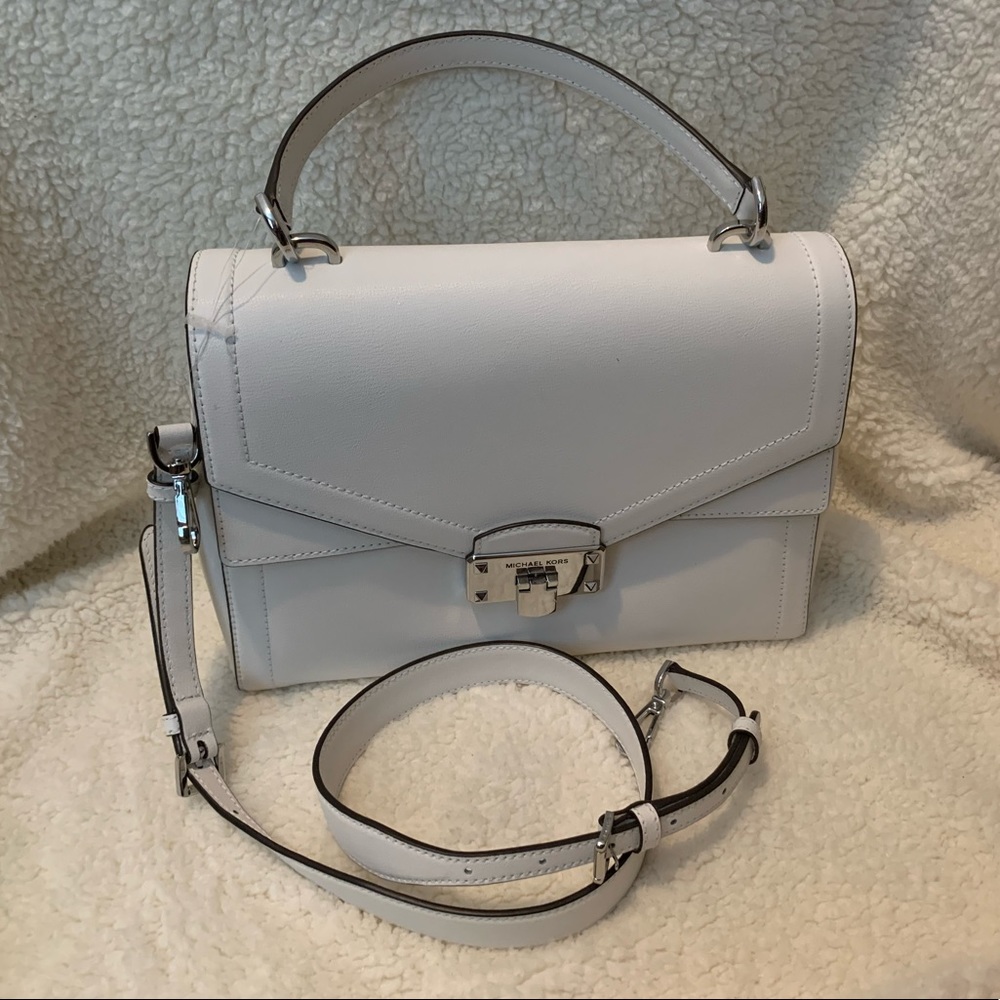 🎉HP🎉MICHAEL KORS LARGE KINSLEY CROSSBODY HANDBAG WHITE NWT!
